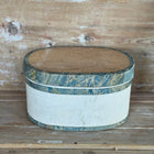 Antique Italian Hat Box with Blue Marbleized Detail