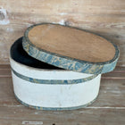 Antique Italian Hat Box with Blue Marbleized Detail