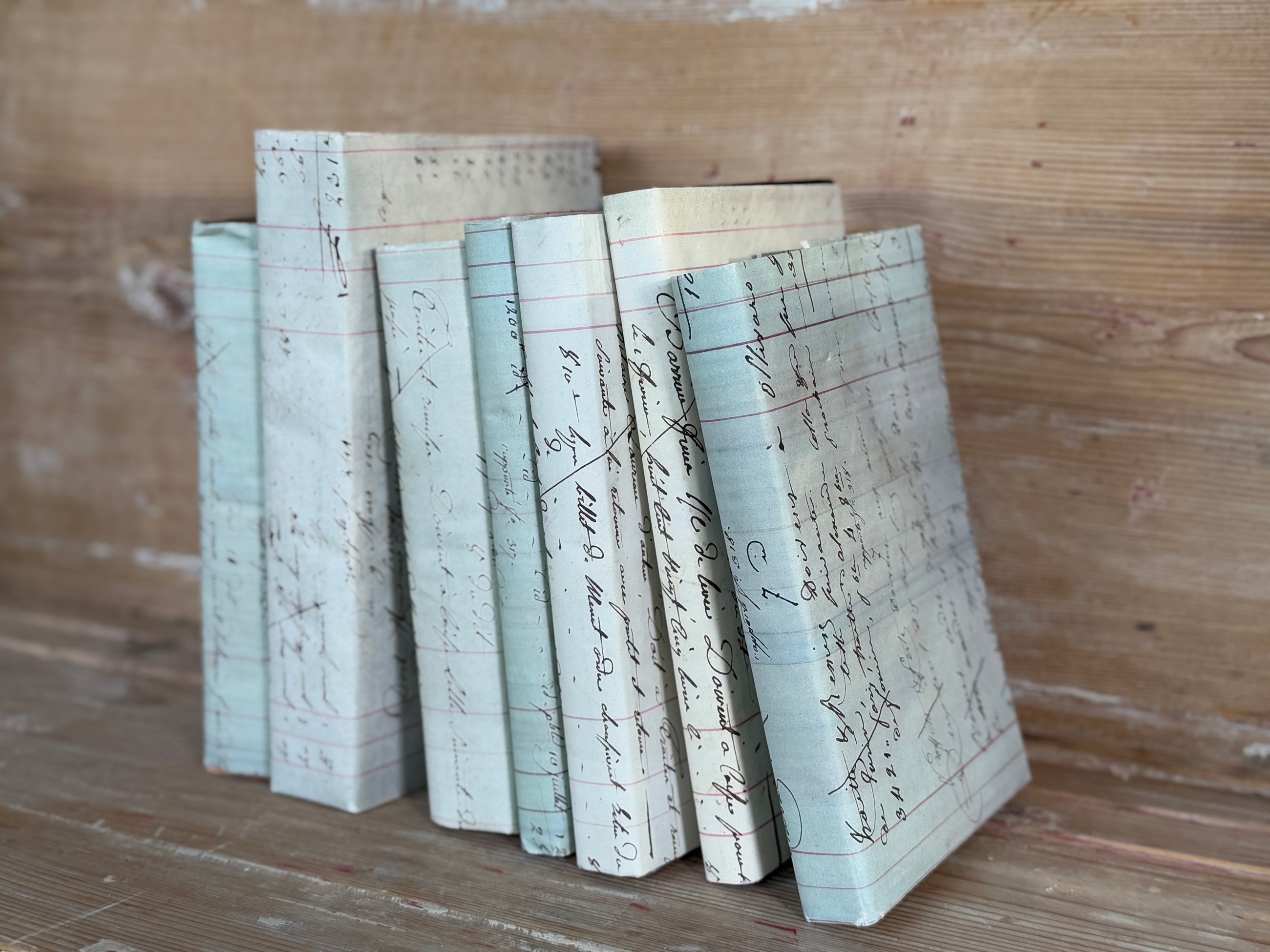 Antique French Ledger Print Book Covers (set of 6)