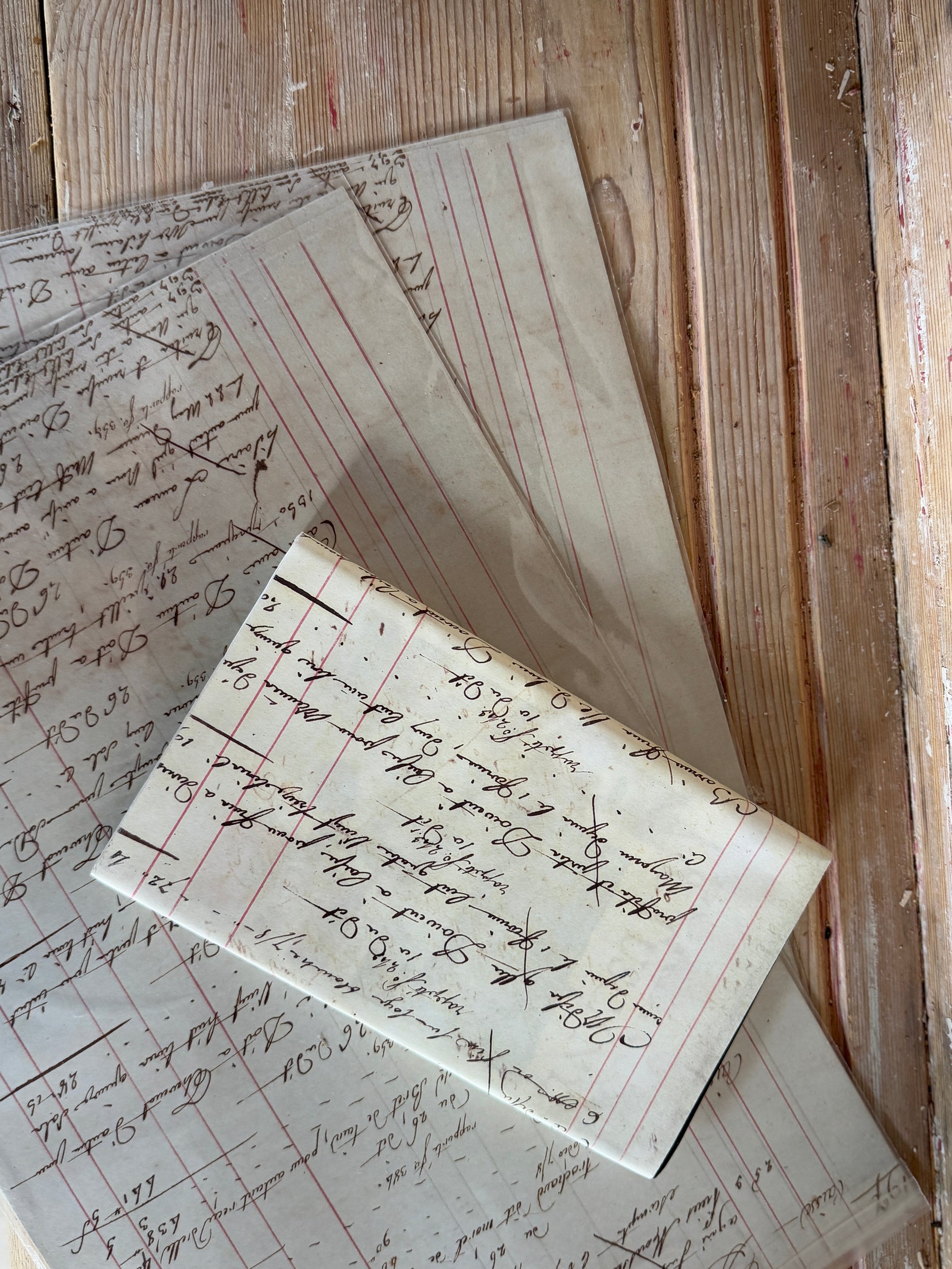 Antique French Ledger Print Book Covers (set of 6)