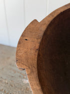 Antique French Wooden Dough Bowl with Handles