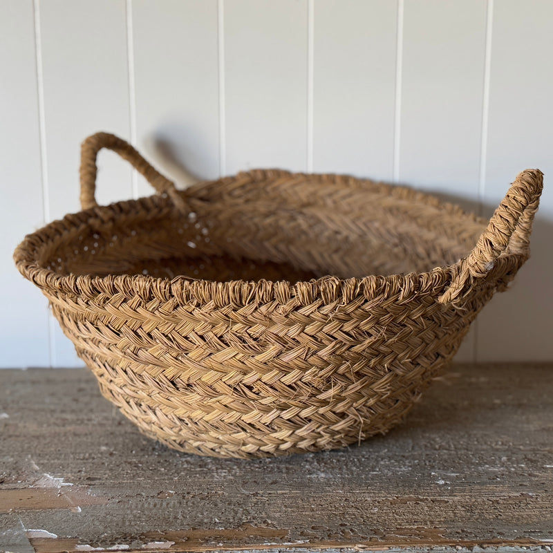 Vintage Spanish Olive Basket, large