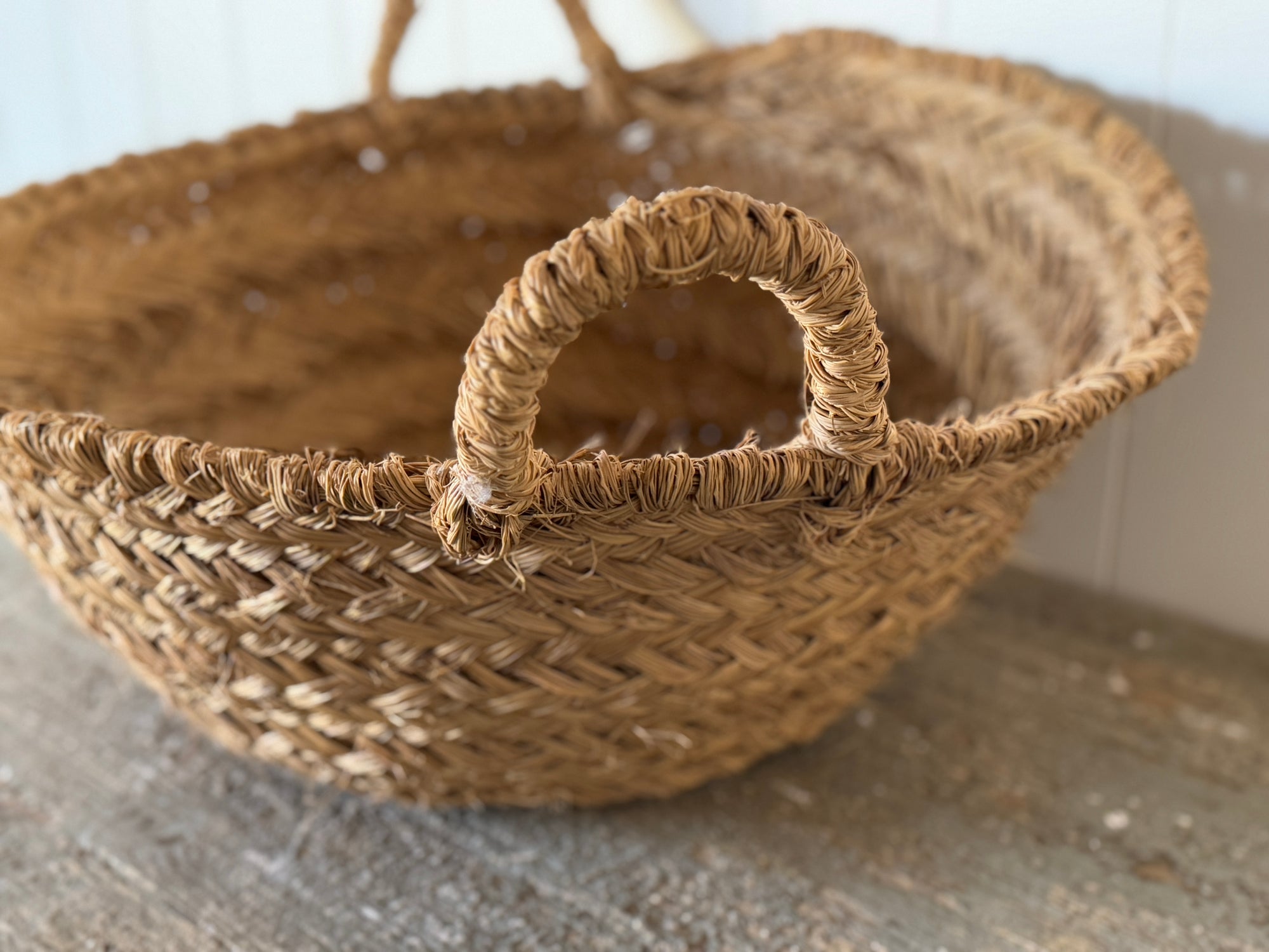 Vintage Spanish Olive Basket, large