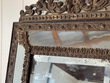 19th C Flemish Mirror with Ornate Crest and Original Glass