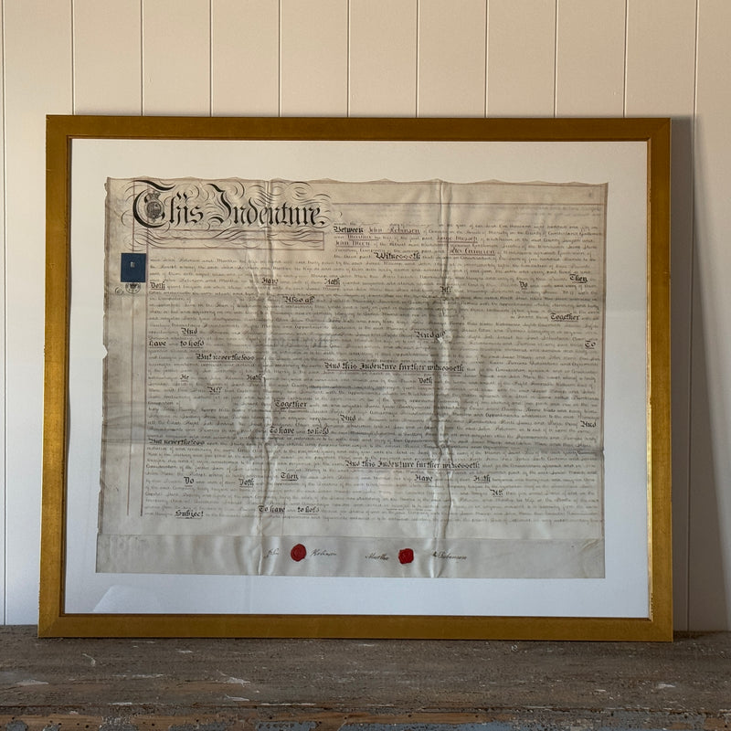 Framed Indenture Paper