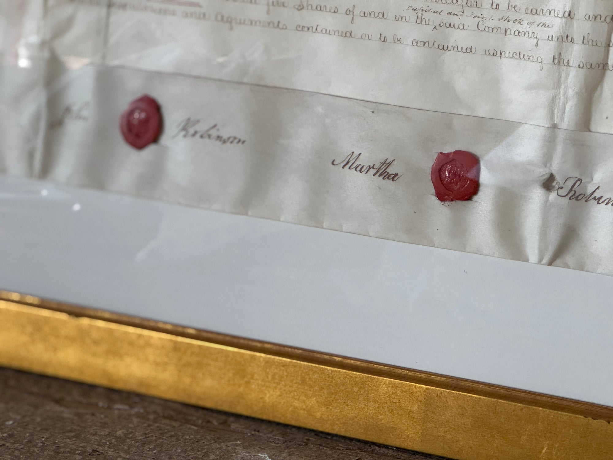 Framed Indenture Paper
