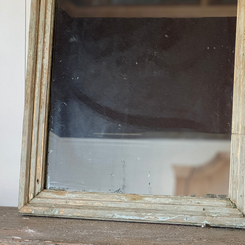 Rustic 18th-century Green French Painted Mirror