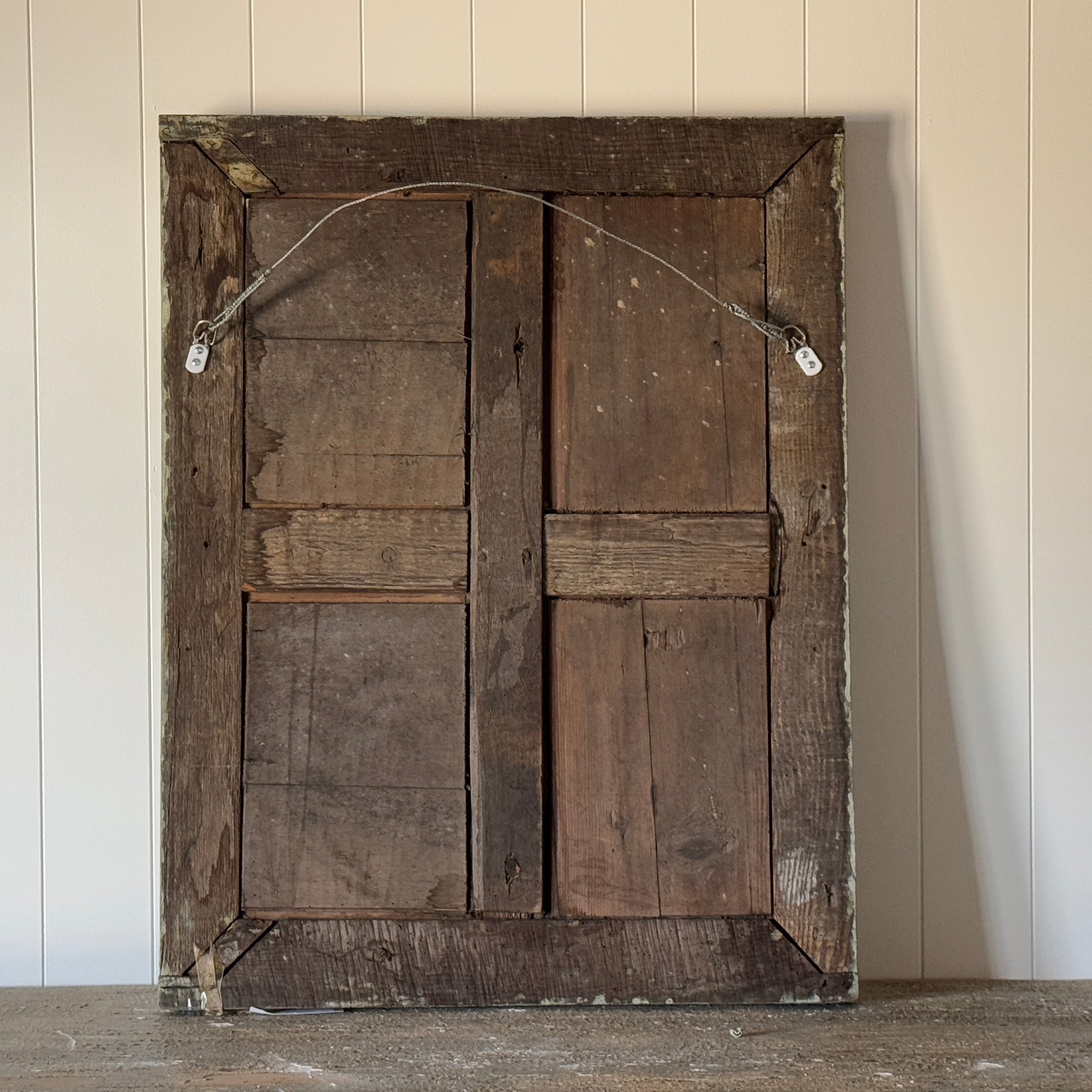 Rustic 18th-century Green French Painted Mirror