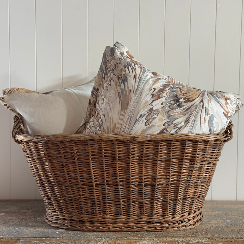 Marbleized Pillow Cover with Matching Flange