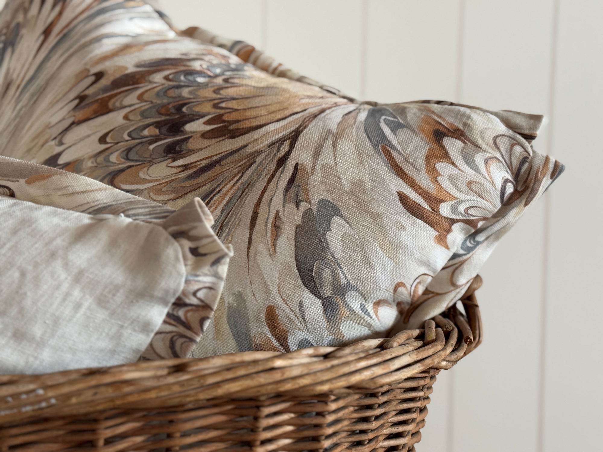 Marbleized Pillow Cover with Matching Flange
