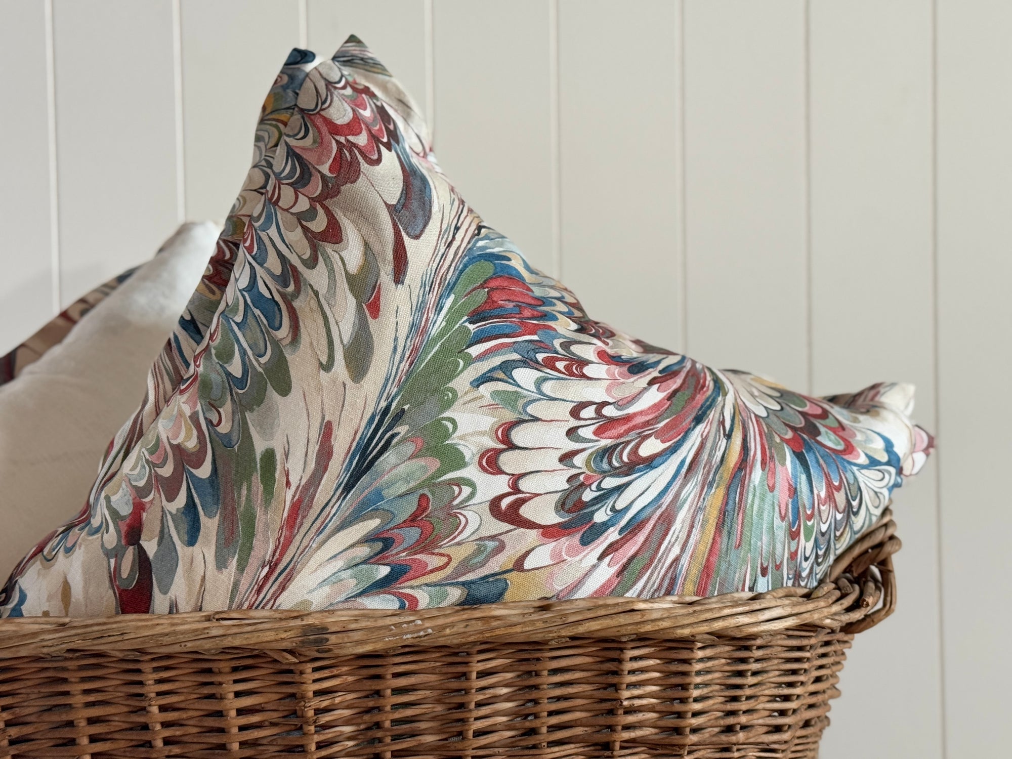 Marbleized Pillow Cover with Matching Flange