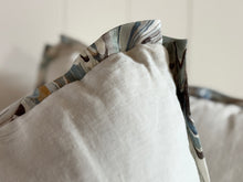 Linen Pillow Cover with Marbleized Flange