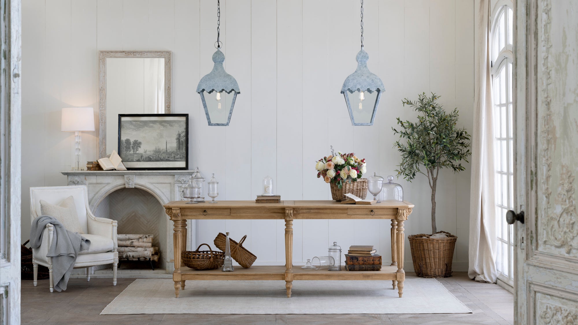 Marais Lantern in French Zinc Finish