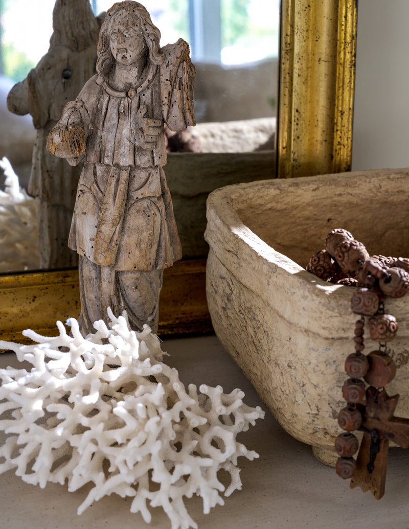 18th C. Wood Statue of Saint