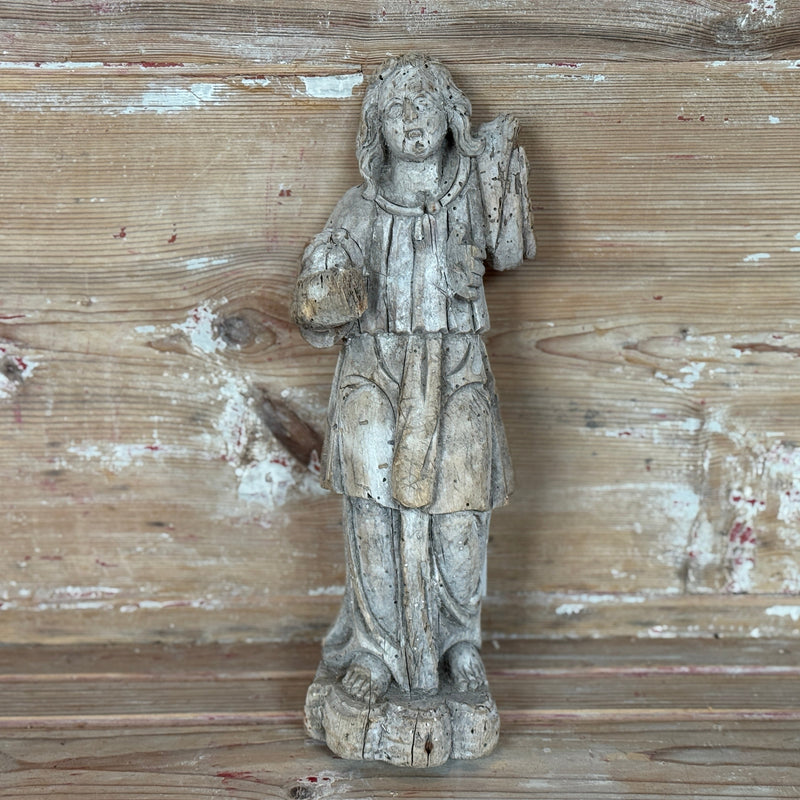 18th C. Wood Statue of Saint