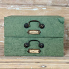 Vintage French Green Documents Box with Brass Handle