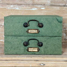 Vintage French Green Documents Box with Brass Handle