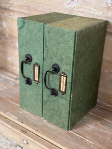 Vintage French Green Documents Box with Brass Handle