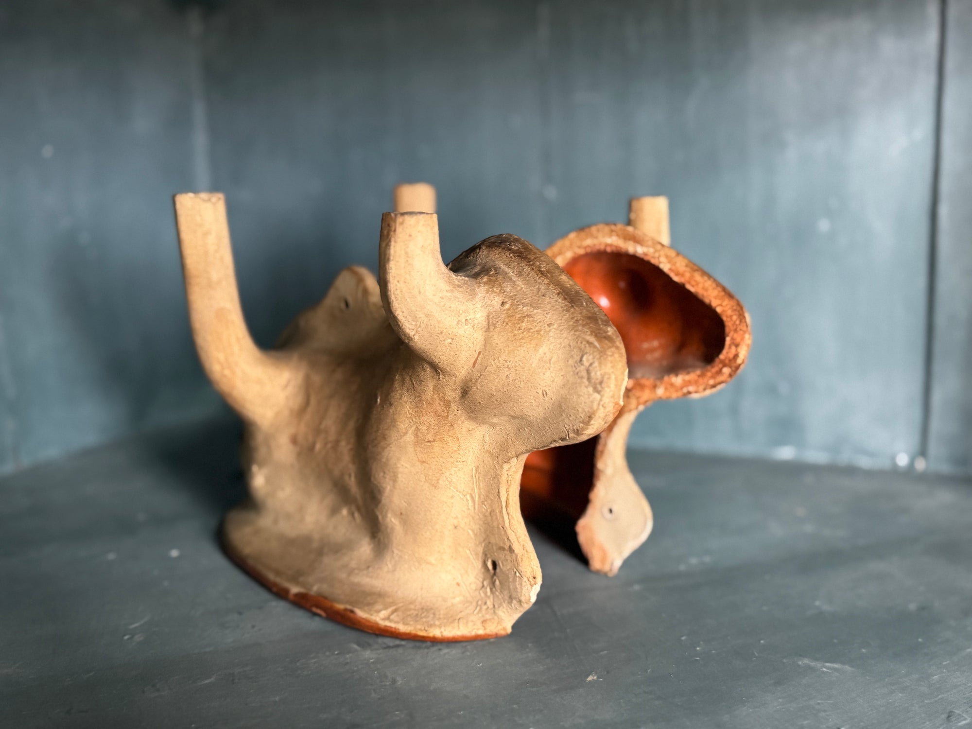 Antique French Terracotta Lamb Cake Mold