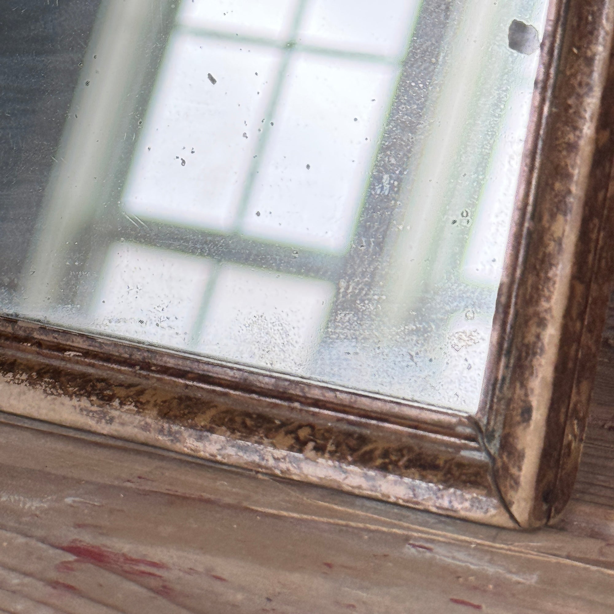 Antique French Mercury Glass Mirror with Distressed Patina