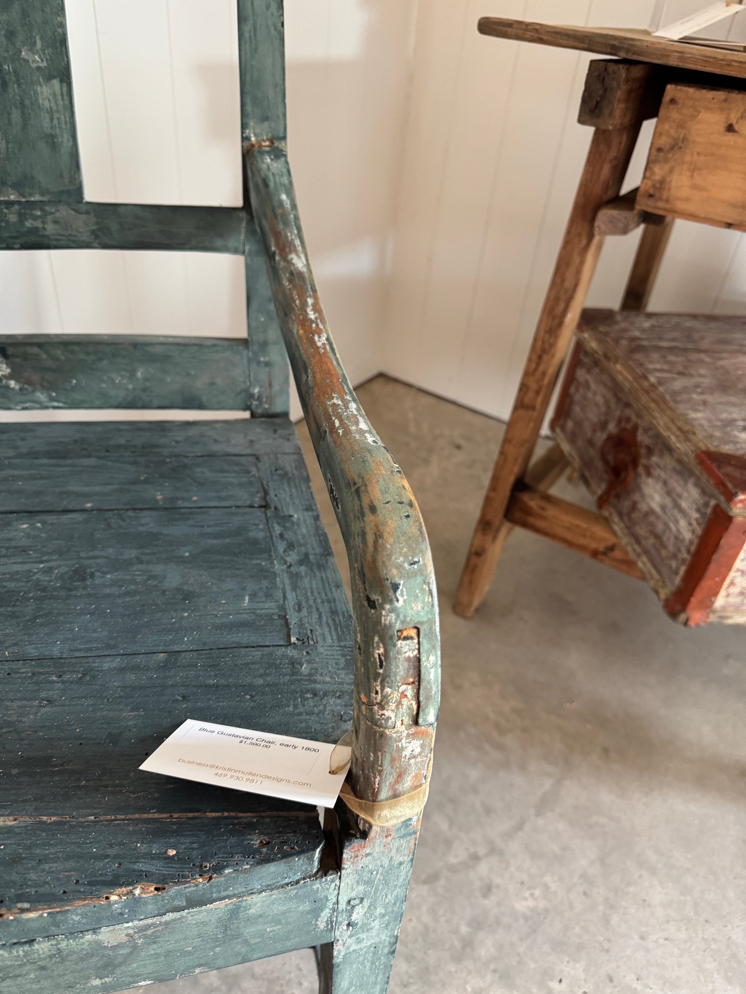 Blue Gustavian Chair, early 1800