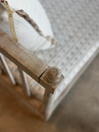 Antique Swedish Daybed with Fluted Apron and Schumacher Fabric 19th C