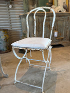 Pair of Napoleon III French Folding Garden Chairs with Aged Patina