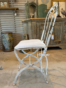 Pair of Napoleon III French Folding Garden Chairs with Aged Patina