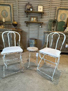 Pair of Napoleon III French Folding Garden Chairs with Aged Patina
