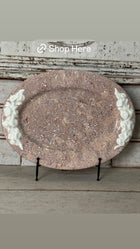 Vintage Marbelized Pichon d'Uzes Platter with Relief Carving