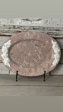 Vintage Marbelized Pichon d'Uzes Platter with Relief Carving