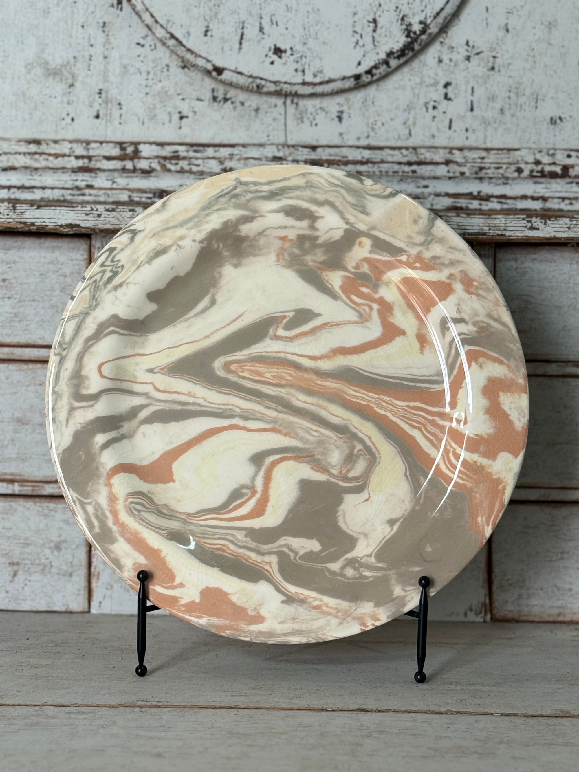 Vintage Marbelized Pichon d'Uzes Plate