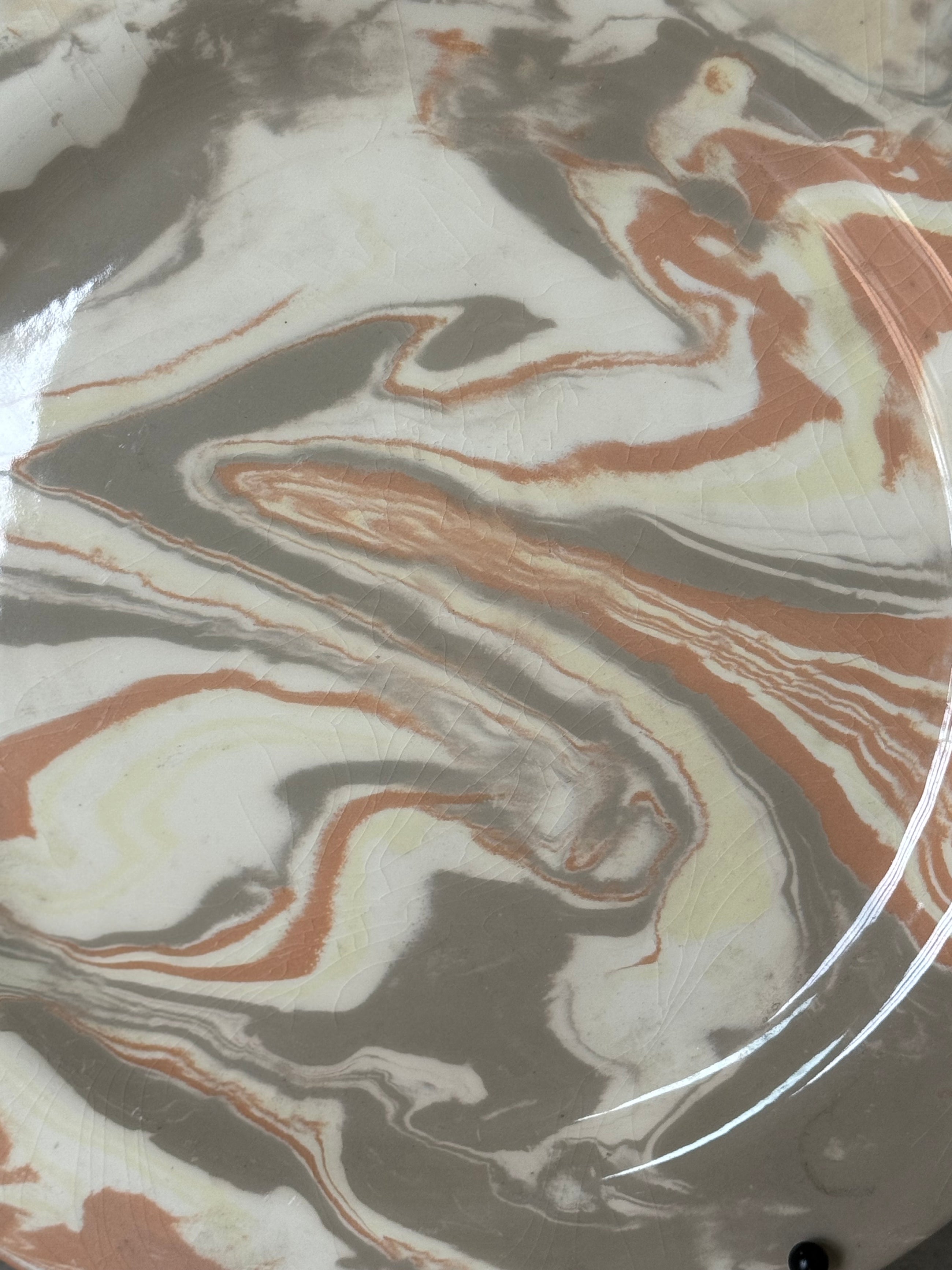 Vintage Marbelized Pichon d'Uzes Plate