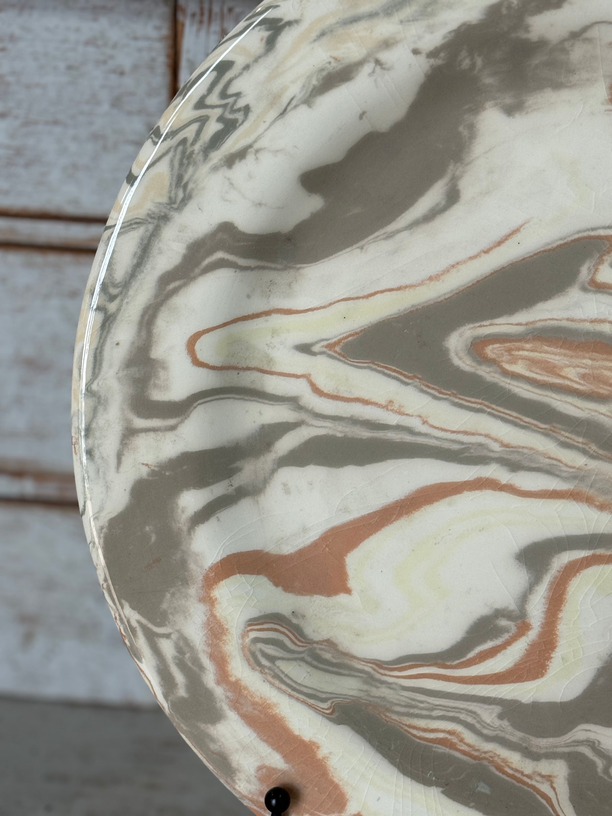 Vintage Marbelized Pichon d'Uzes Plate