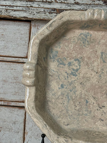 Vintage Marbelized Pichon d'Uzes Low Serving Bowl