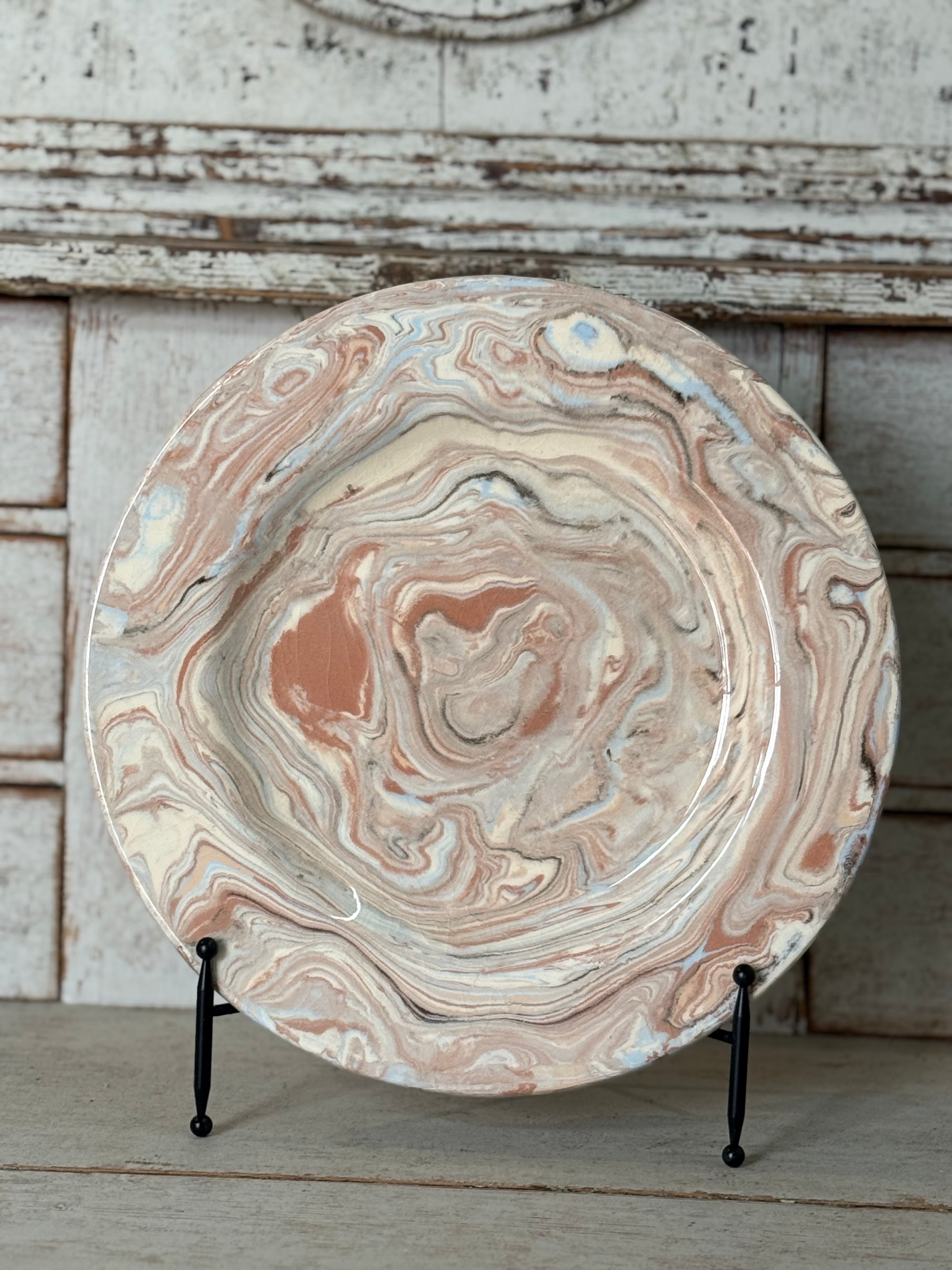 Vintage Marbelized Pichon d'Uzes Plate