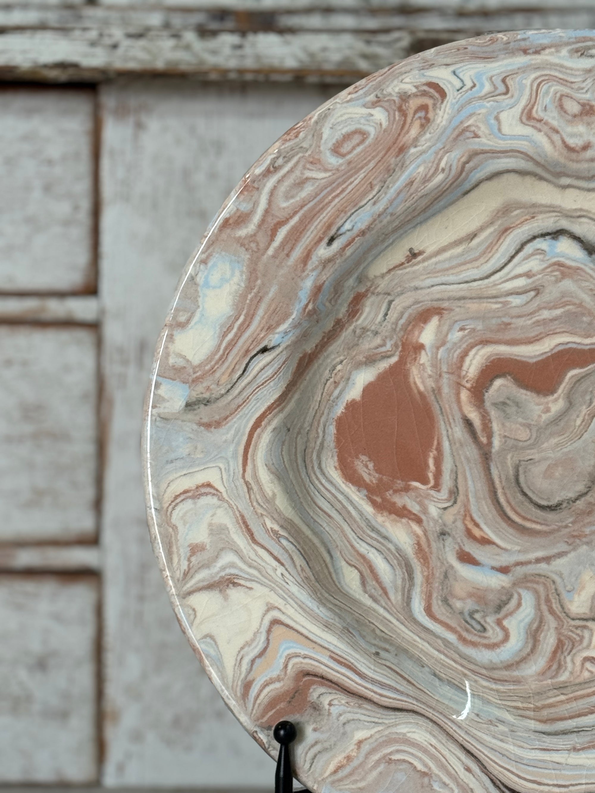 Vintage Marbelized Pichon d'Uzes Plate