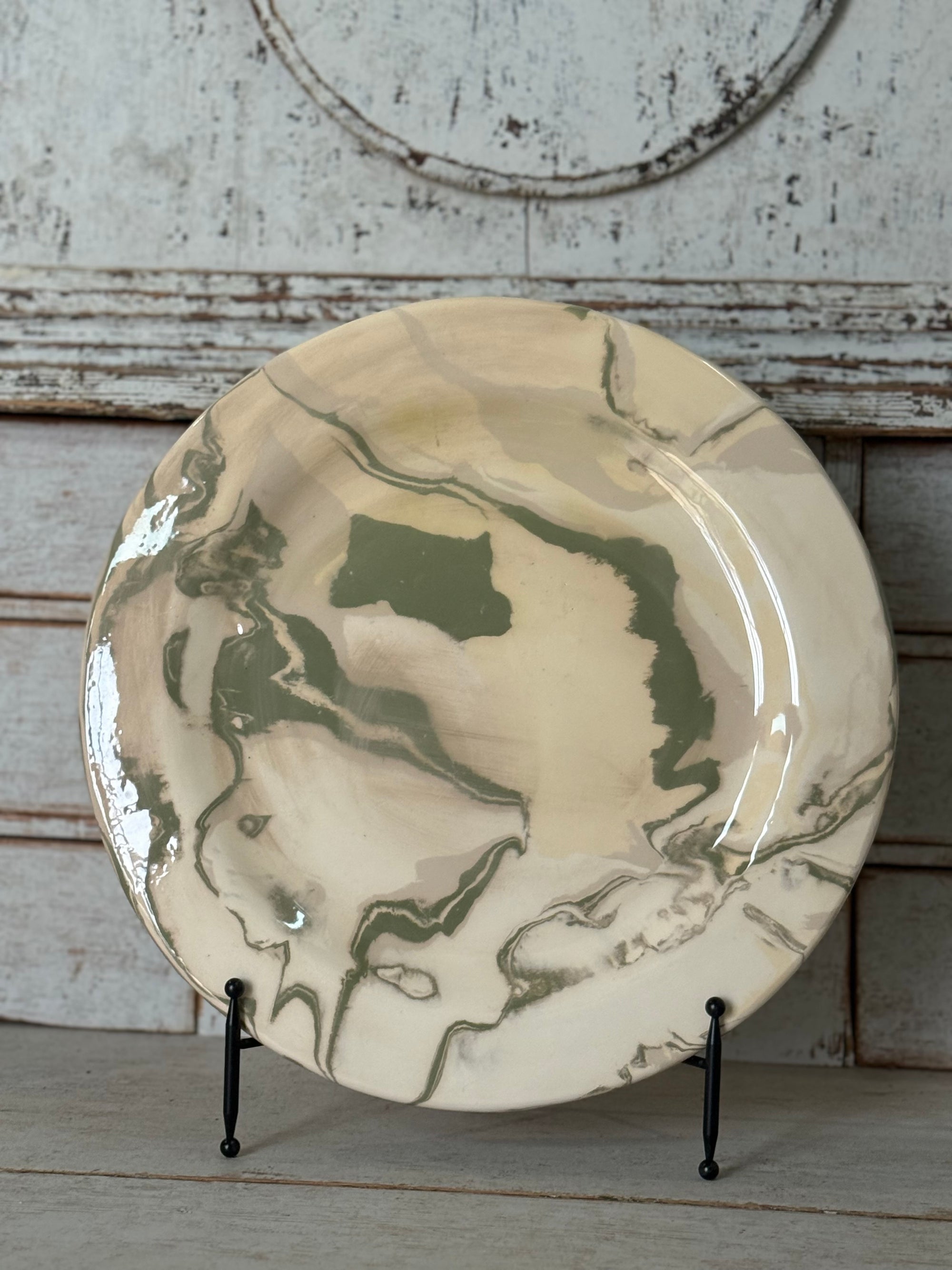 Vintage Marbelized Pichon d'Uzes Plate