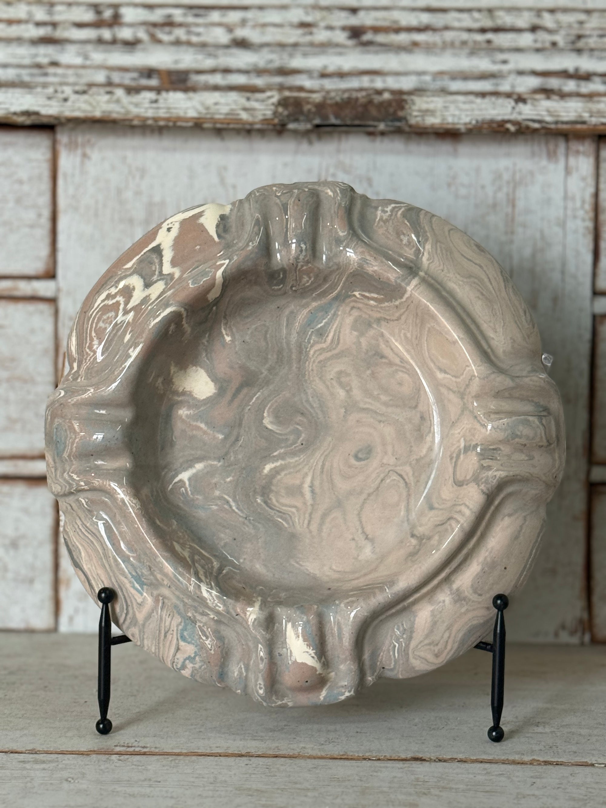 Vintage Marbelized Pichon d'Uzes Trinket Bowl