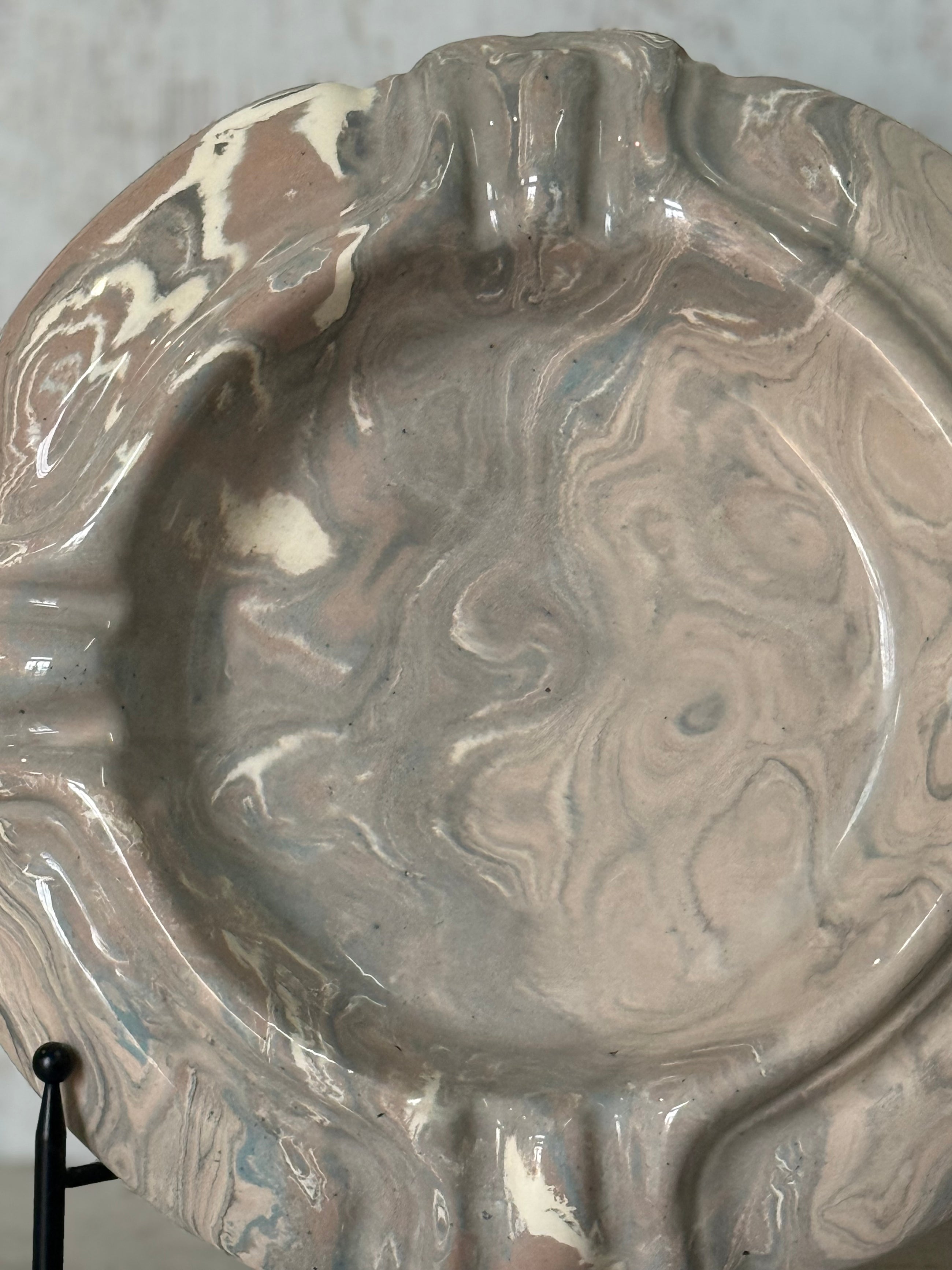 Vintage Marbelized Pichon d'Uzes Trinket Bowl