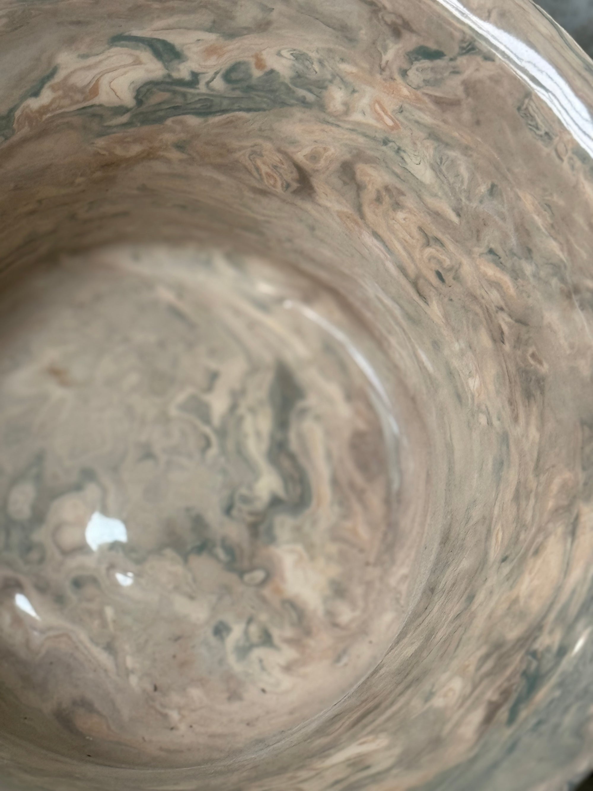 Vintage Marbelized Pichon d'Uzes Decorative Bowl