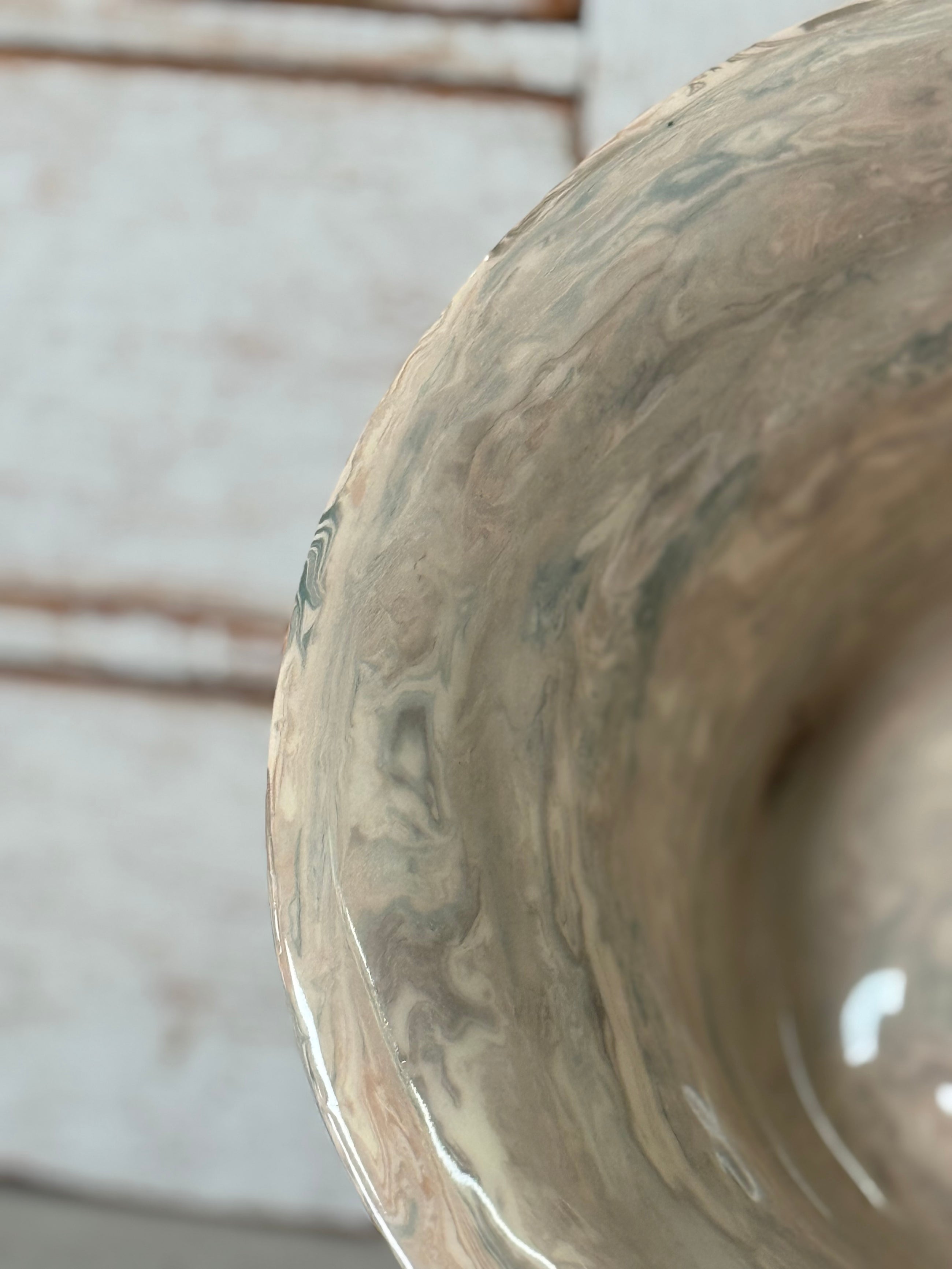 Vintage Marbelized Pichon d'Uzes Decorative Bowl