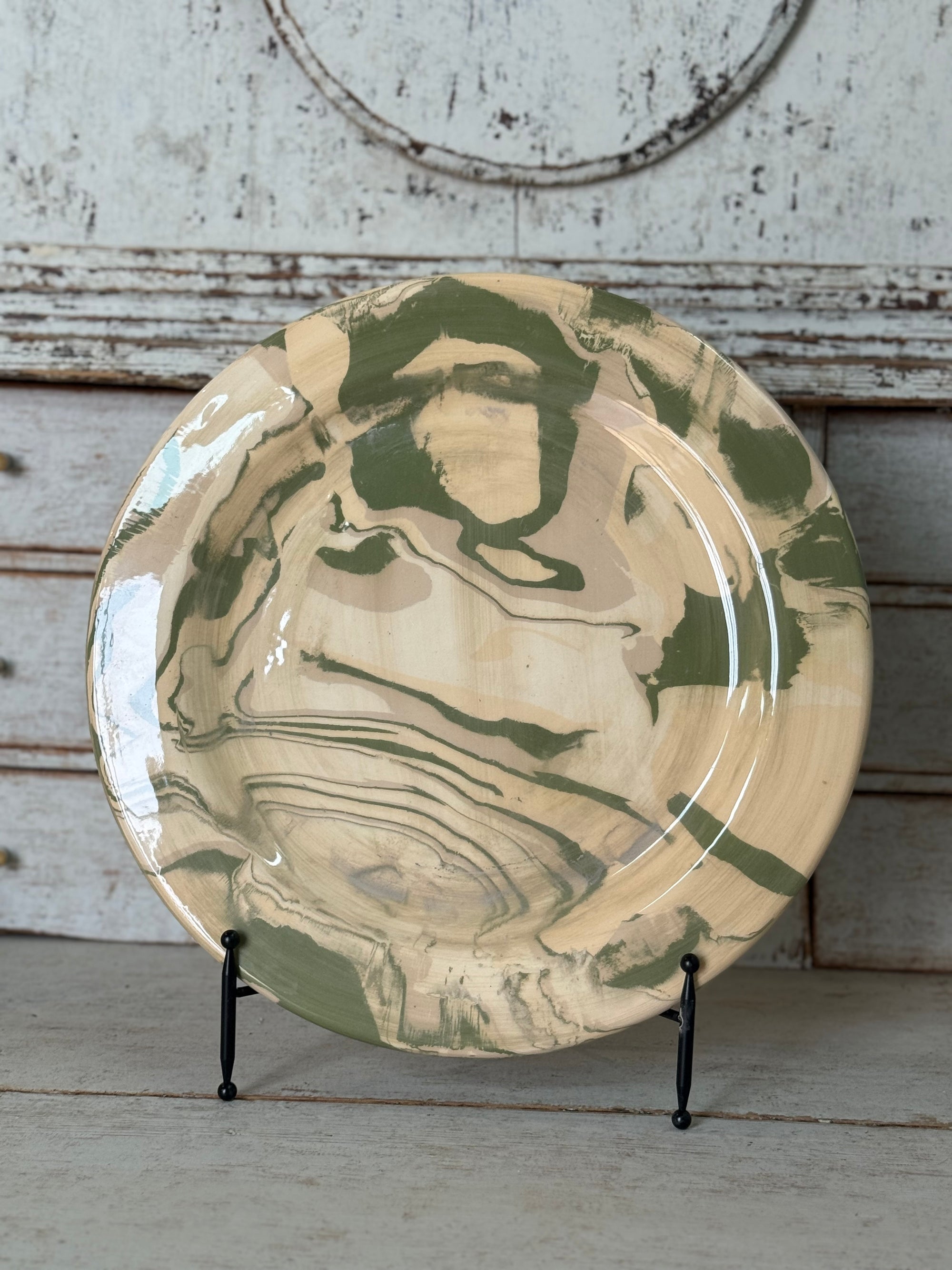 Vintage Marbelized Pichon d'Uzes Plate