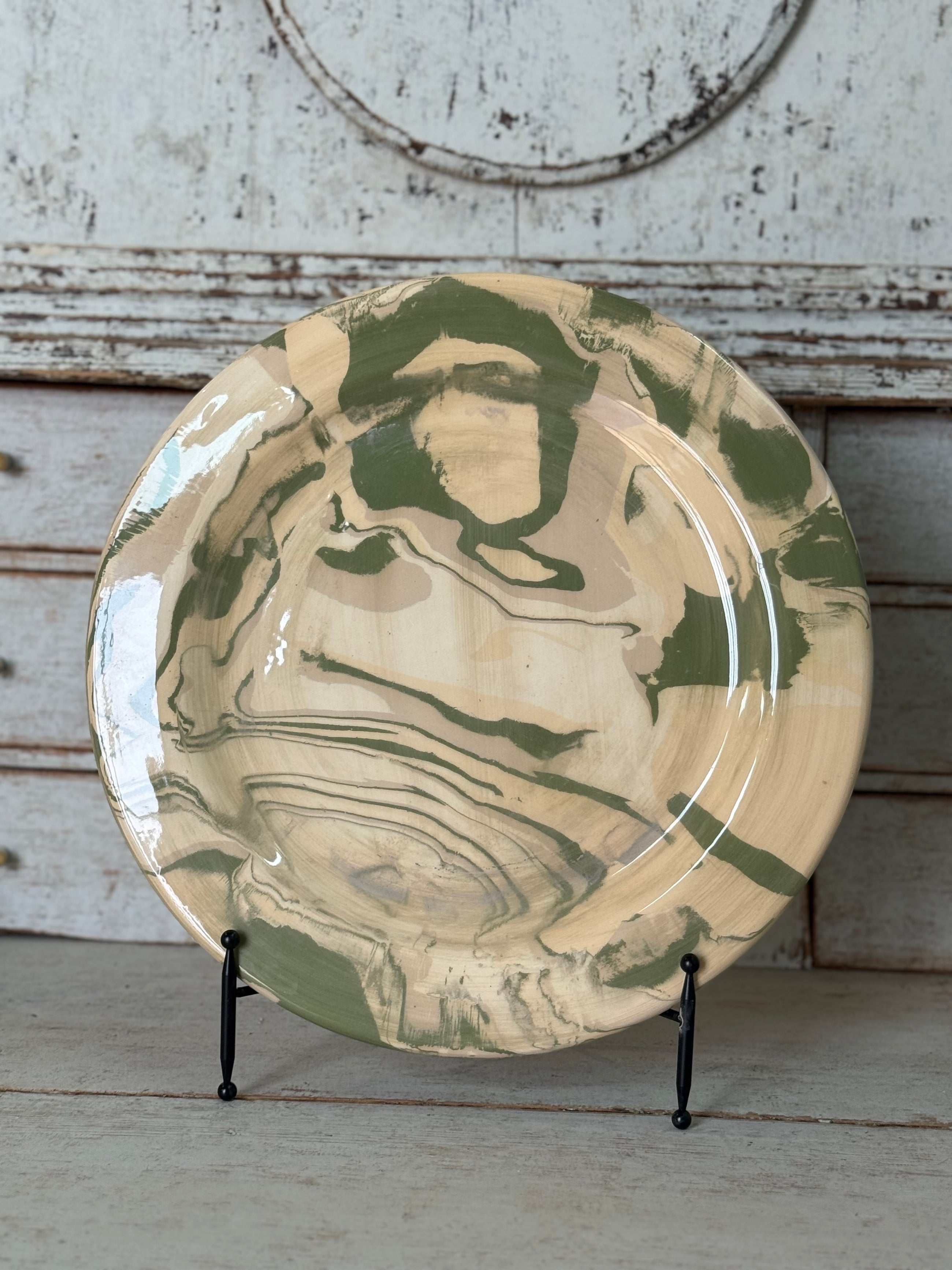 Vintage Marbelized Pichon d'Uzes Plate