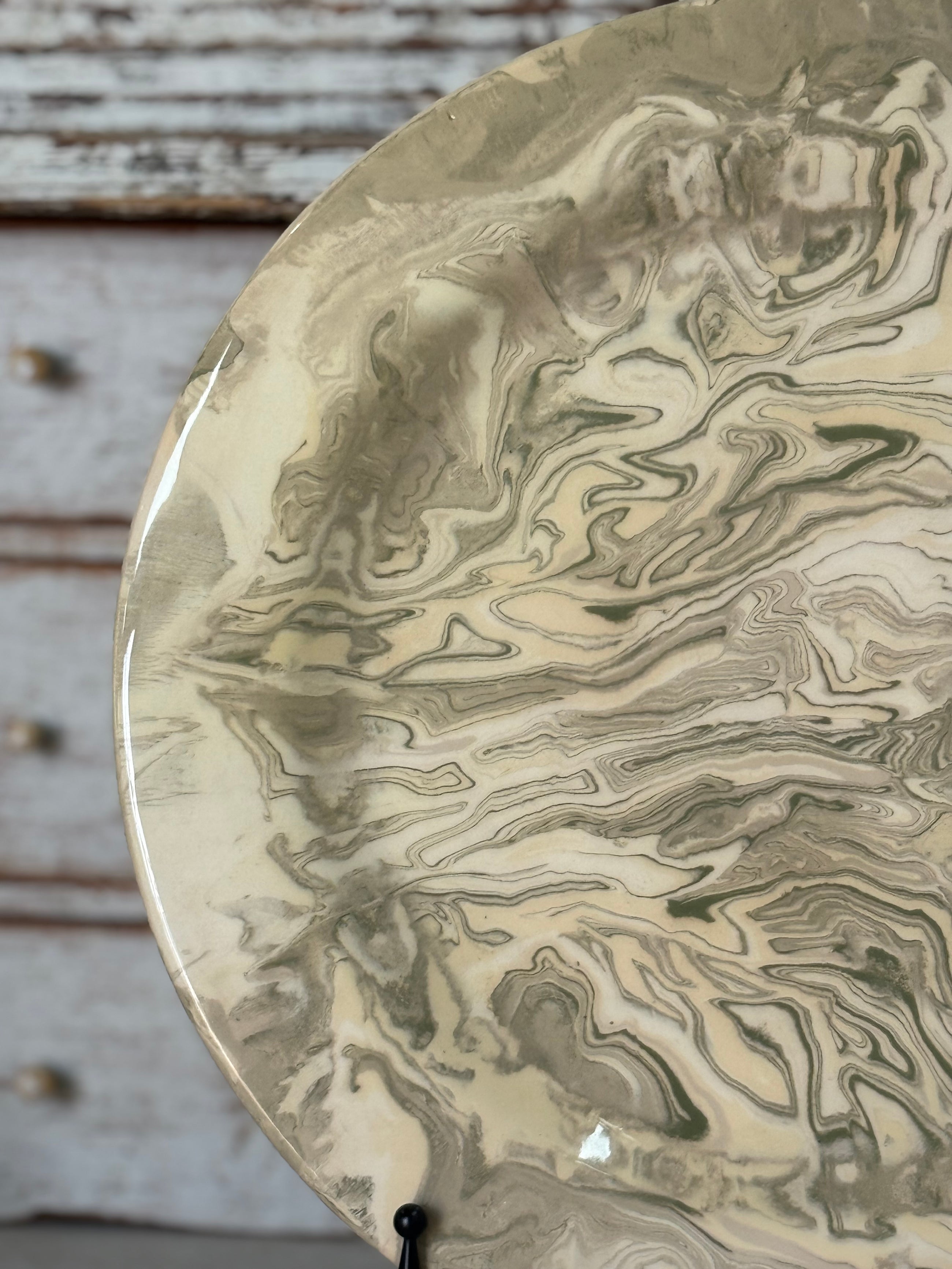 Vintage Marbelized Pichon d'Uzes Plate