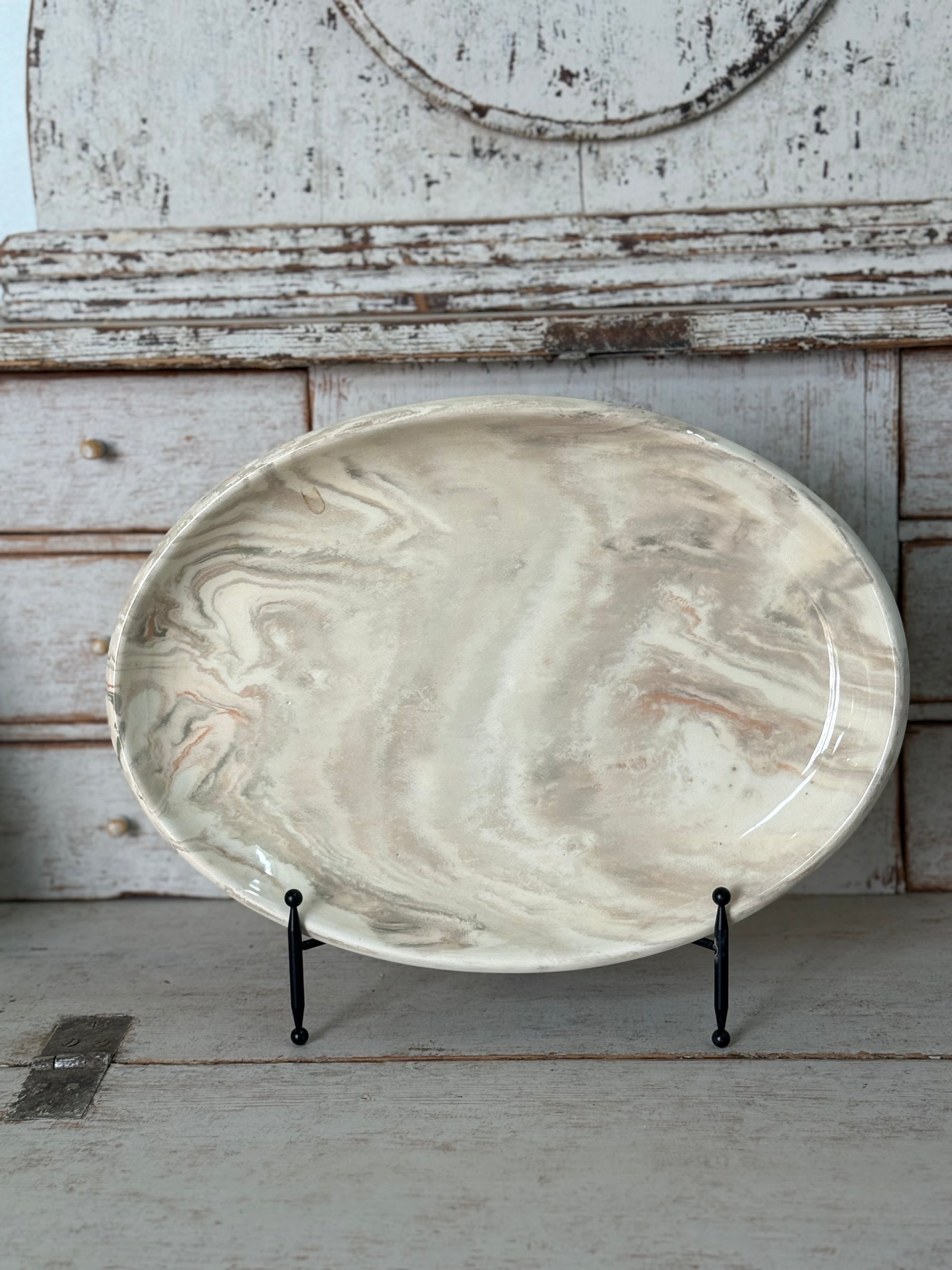 Vintage Marbelized Pichon d'Uzes Platter