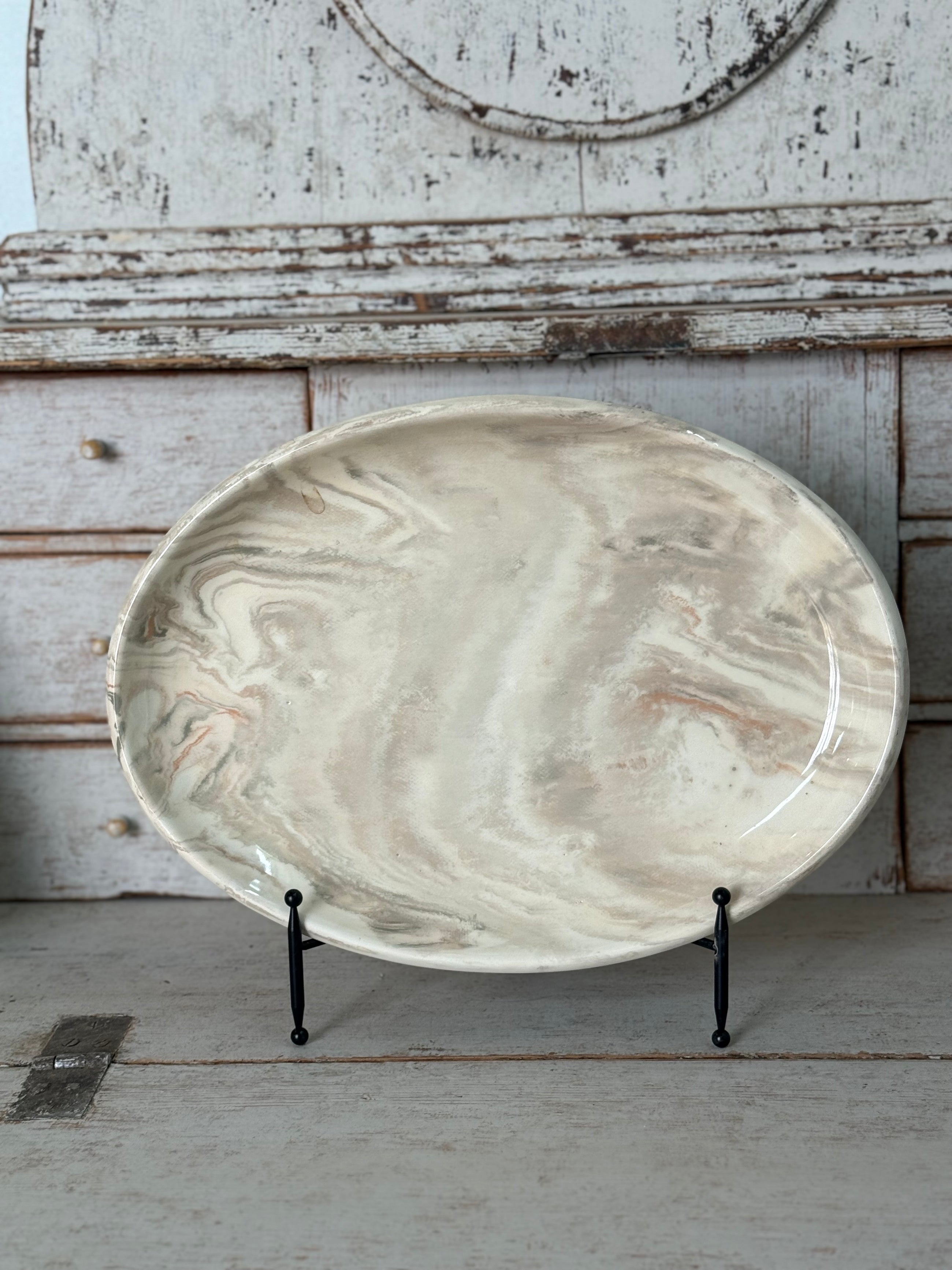 Vintage Marbelized Pichon d'Uzes Platter