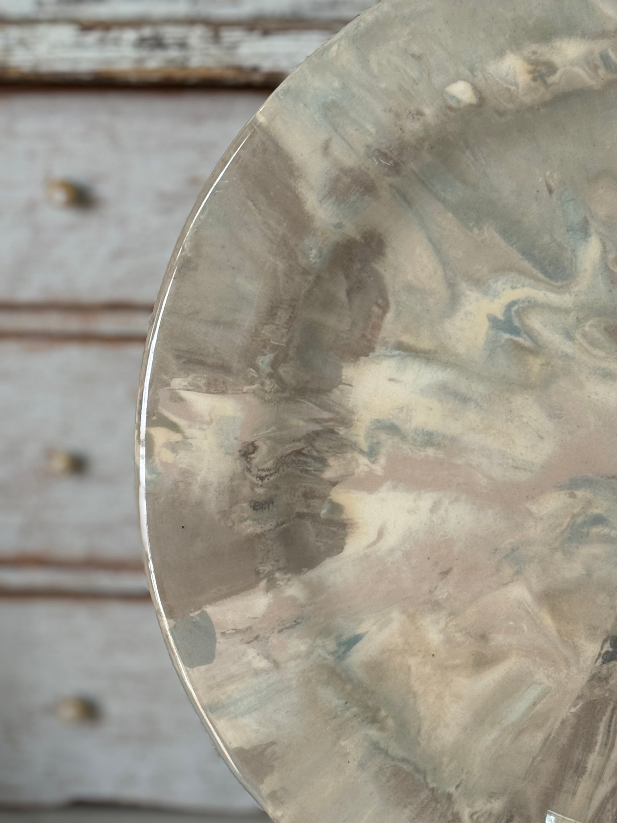 Vintage Marbelized Pichon d'Uzes Plate