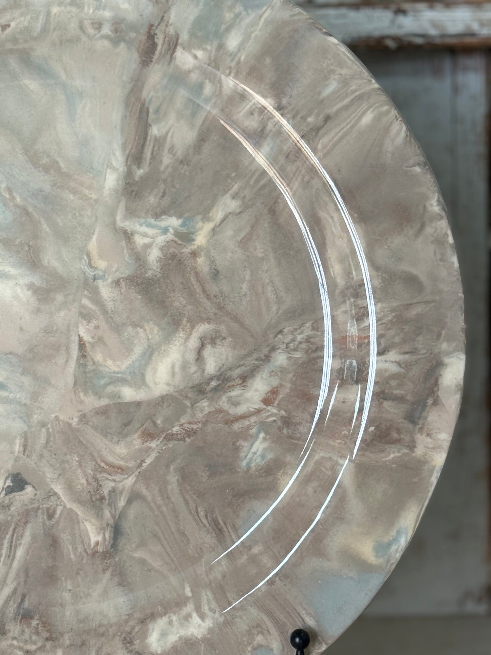 Vintage Marbelized Pichon d'Uzes Plate