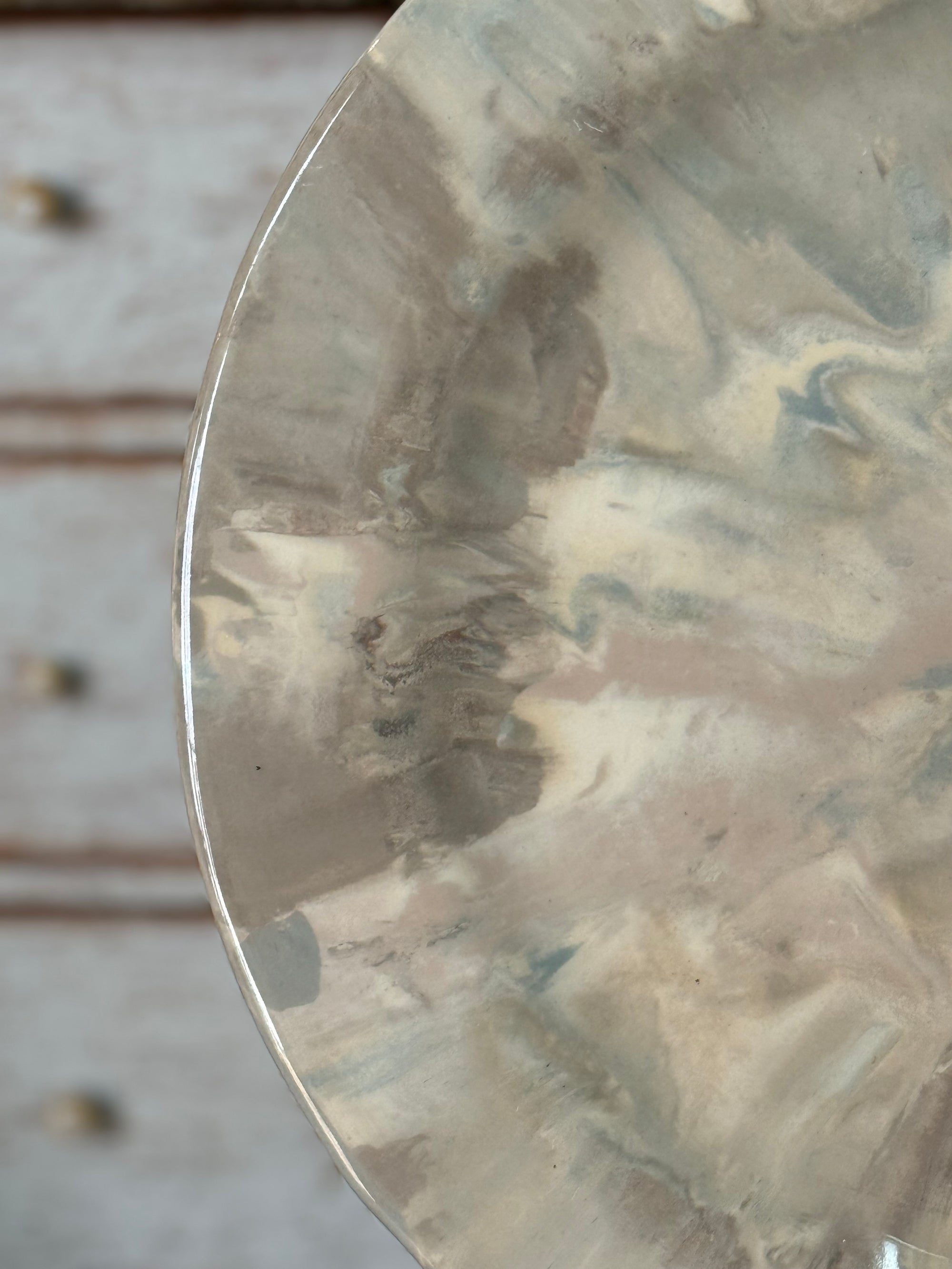 Vintage Marbelized Pichon d'Uzes Plate